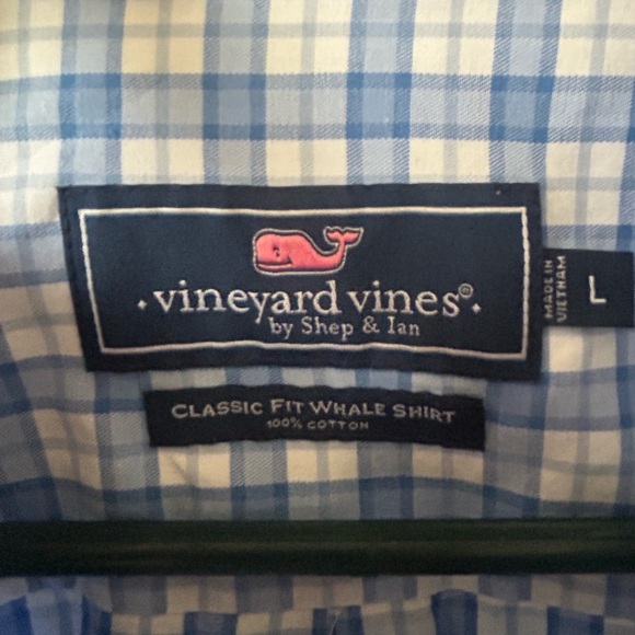 Vineyard Vines Blue and White Casual Button Down Shirt Sz L - Picture 2 of 6